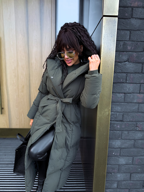 KAKI, long jacket with hood "BEST CHOICE" FC85